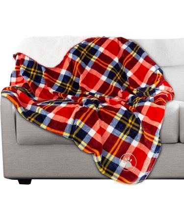 Petmaker Waterproof Pet Blanket 50x60 - Reversible Plaid Throw for Couch, Car, Bed - Large Red Dog and Cat Blanket - Buy Online on GoSupps.com