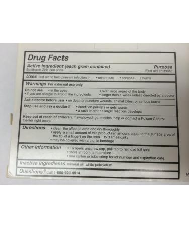 Bacitracin Zinc First Aid Antibiotic Ointment 1 Oz - Buy Online on GoSupps.com
