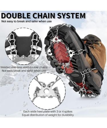 Miracol 23/24-Spikes Stainless Steel Ice Cleats for Men and Women - Anti-Slip Traction Grips for Snow Shoe, Ski, Fishing, Climbing - Black X-Large - Buy Online on GoSupps.com