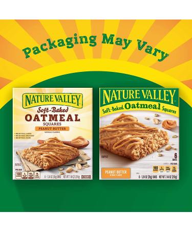 Nature Valley Soft-Baked Oatmeal Squares Peanut Butter 1.24 oz - 6 ct (Pack of 1) | Delicious and Nutritious Snack Bars - Buy Online on GoSupps.com