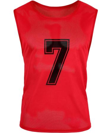 ExCova Premium Scrimmage Practice Vests - Pack of 12, Adult & Youth Sizes, X-Large Red - Buy Online on GoSupps.com