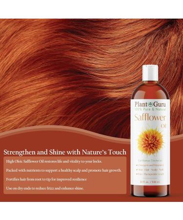Plant Guru Safflower Oil 8 fl. oz. Cold Pressed 100% Pure & Natural Carrier for Skin Face Body Hair and Cooking. Great for DIY Creams Lotions and Lip Balms. - Buy Online on GoSupps.com