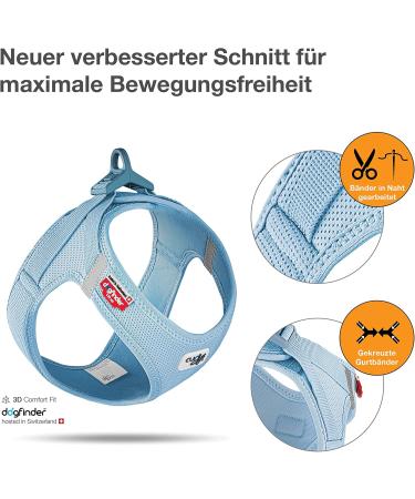 Buy Curli Air-Mesh Vest Harness in Sky Blue - M Size Stylish & Comfortable Pet Gear for International Shipping - Buy Online on GoSupps.com