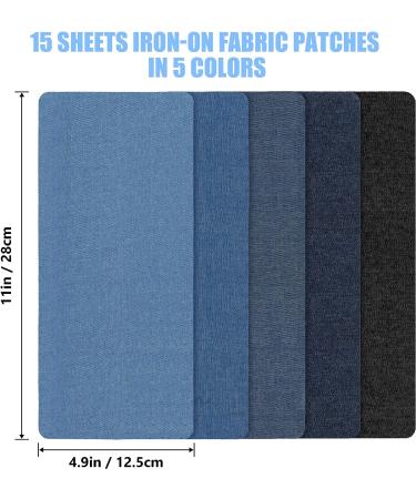 Multiqon Iron-on Denim Patches - Strongest Bond for Clothing Repair - Shades of Black, Blue, and Sky Blue - Buy Online on GoSupps.com