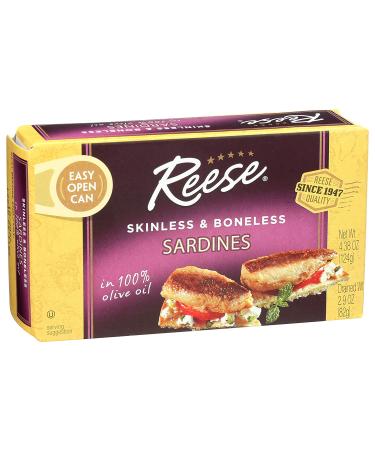 Reese Skinless Boneless Sardines in 100% Olive Oil - Pack of 10 (4.38 oz Each) - Buy Online on GoSupps.com