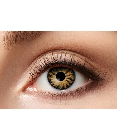 Eyecatcher 84063141-635 - Colored contact lenses 1 pair for 12 months green brown carnival Mardi Gras Halloween Tiger