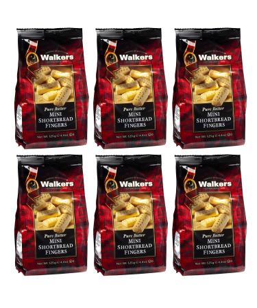 Walkers Shortbread Mini Fingers Shortbread Cookies, 4.4 Ounce Bag (Pack of 6) Shortbread Fingers 4.4 Ounce (Pack of 6)