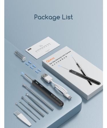 Qimic 1080P FHD Wireless Ear Wax Remover Camera | Ear Cleaner Kit with 6 LED Lights | Visual Otoscope for Adults, Kids & Pets - Black - Buy Online on GoSupps.com
