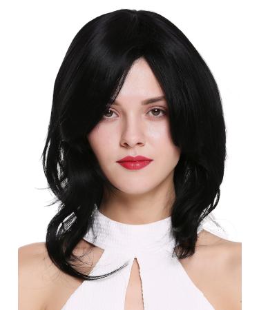 WIG ME UP SA089-1 Women's Shoulder Length Voluminous Wavy Black Wig - Premium Quality eCommerce International Shipping - Buy Online on GoSupps.com