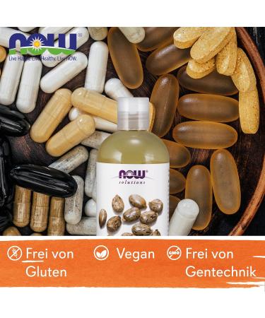 Now Foods Castor Oil 100% Pure 437ml - High Concentration Non-GMO Laboratory Tested Skin Care Oil - Buy Online on GoSupps.com