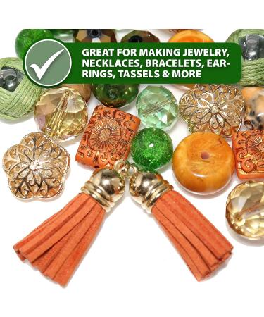 Mandala Crafts Cord End Cap & Kumihimo Finding Kit - 840 PCs, Antique Brass Assorted Sizes for Jewelry Making, Leather & Tassels - Buy Online on GoSupps.com