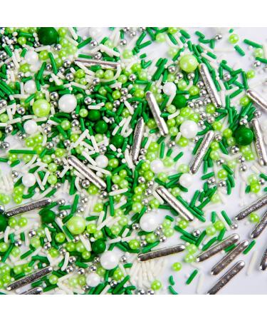 Buy Edible Green Pearl Silvery Sticks for Cake Decoration - Perfect for Birthdays Halloween Thanksgiving & Christmas Parties | 100g - Multi-Purpose Sugar Scatter - Buy Online on GoSupps.com