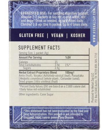 Herbal Zap Ayurveda Digestive Cool & Calm Instantly Dissolving Ayurvedic Herbs with Amla Fruit 25 Count Box - Buy Online on GoSupps.com