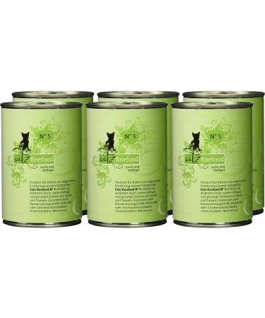 Catz Finefood N 5 Salmon & Poultry Wet Cat Food - 6x400g Cans - Refined with Spinach & Tomato | Premium International Shipping - Buy Online on GoSupps.com