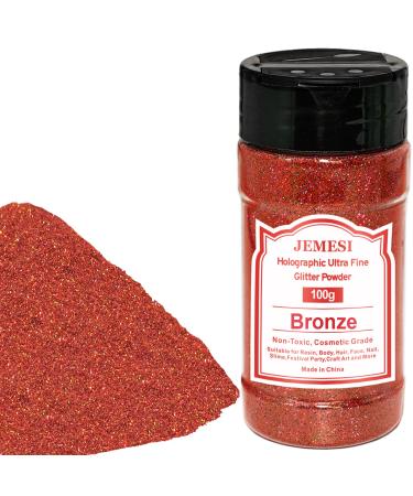 Glitzer powder Jemesi Bronze Fine Glitter Hogographic Glitzer Powder Glitter powder for epoxy resin nail casting body art & decoration - 100g