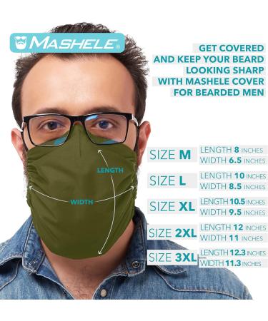 Fashion Face & Beard Cover - Extra Large Reusable Reversible for Bearded Men - Olive Green - Buy Online on GoSupps.com