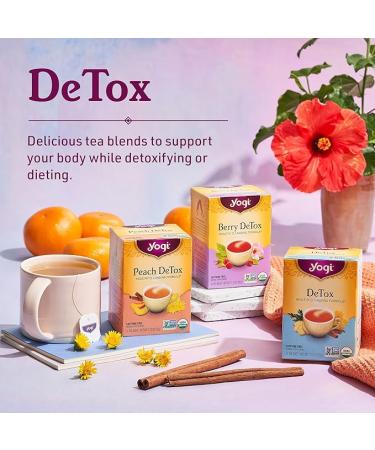 Yogi Tea DeTox Tea (6 Pack) - Organic Herbal Tea Bags for Healthy Cleansing and Digestion - Ayurvedic Herbs Blend - Caffeine Free - 96 Tea Bags - 16 Count (Pack of 6) - Buy Online on GoSupps.com