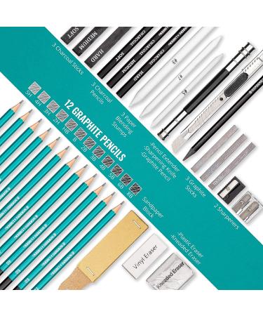 Norberg & Linden XL Drawing Set - Sketching Pencils, Charcoal Pencils, Drawing Pad, Eraser, Blending Stump - Art Kit for Kids, Teens, Adults - Buy Online on GoSupps.com