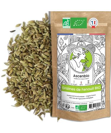 Ascenbio Ascenbio Organic fennel seeds Digestion breastfeeding and lactation herbal tea 180 g bulk Prepared and packaged in F