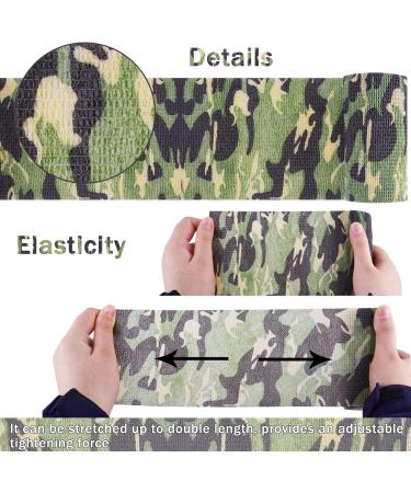 BQTQ Camouflage Cohesive Bandage 4 Inch - Pack of 8 Rolls | Self Adherent Stretch Wrap Tape for Sports Injuries - Ankle Sprains, Swelling | 8 Colours Camo Design | Ideal for Human and Animals - Buy Online on GoSupps.com