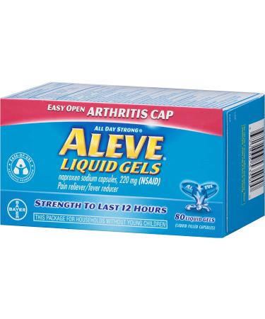 Aleve Liquid Gels with Easy Open Arthritis Cap 220mg - 80 Count | Fast Pain Relief - Buy Online on GoSupps.com