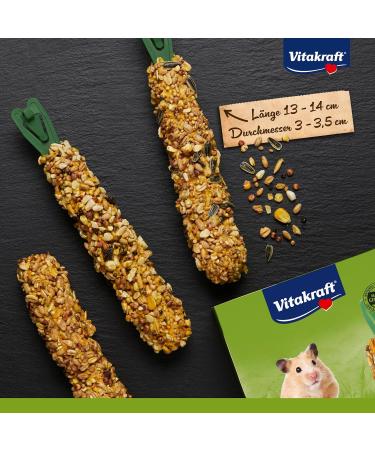 Vitakraft Cracker Mix for Hamsters - Honey Spelt Grape & Nut Snack Sticks (5 x 3 Pieces) - International Shipping Available - Buy Online on GoSupps.com