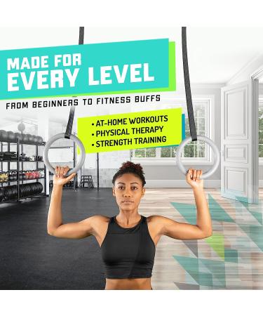 Elite Sportz Gymnastic Rings - Total Body Strength Training Set for Pull Ups - Non Slip Olympic Rings for Indoor Workouts - Buy Online on GoSupps.com