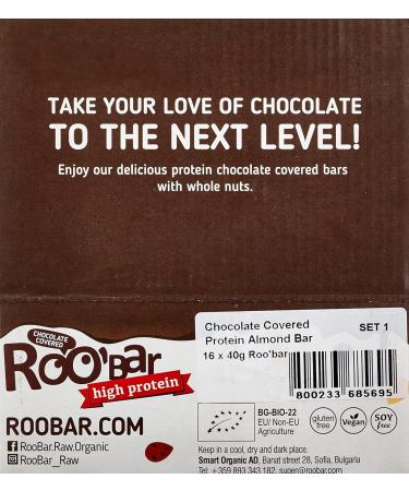 Roobar Peanut & Almond Chocolate Coated Bars - 100% Organic Vegan Gluten-Free High Protein Bundle (16x30g + 16x40g) - Buy Online on GoSupps.com