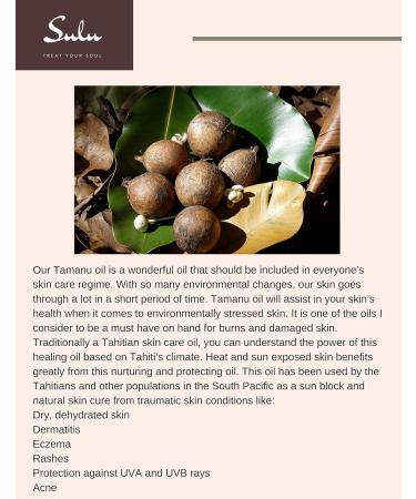SULU ORGANICS 100% Pure Certified Organic Unrefined Cold Pressed Tamanu Oil - 4 LBS (64 FL.OZ) | Premium Natural Skincare & Haircare Solution - International Shipping Available - Buy Online on GoSupps.com