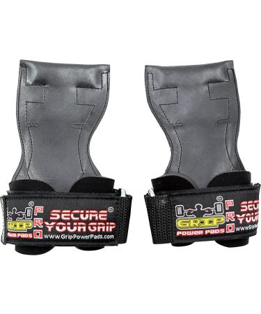 Lifting Grips Pro Weight Gloves - Heavy Duty Barbell Straps for Deadlifts, Gymnastics - Neoprene Padded - Adjustable Wrist Wrap - Black Rubber - Medium Size - Buy Online on GoSupps.com