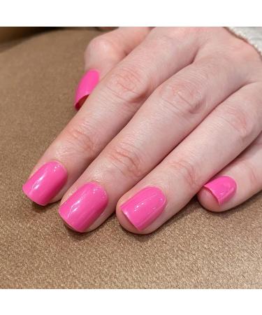 Novo Ovo Neon Pink Press-On Nails | Short Corner Oval Fake Nails | Artificial Fingernails with Glue - Super Freaky Style - Buy Online on GoSupps.com