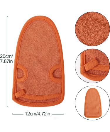 PHOGARY 2 PCS Exfoliating Gloves for Bath Shower - Orange | Body Scrub Mitts for Exfoliating Arms, Legs, and Face - Dead Skin Peeling Accessory - Buy Online on GoSupps.com