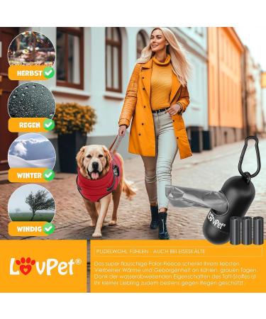 Lovpet Dog Jacket & Coat - Waterproof Padded Vest with 45 Feces Bags Reflectors D-Ring | Winter Dog Wear in Bordeaux Red 3XL - Buy Online on GoSupps.com