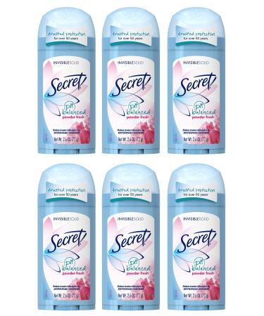 Secret Invisible Solid Antiperspirant and Deodorant Powder Fresh 2.6 Ounce (Pack of 6) Invisible Solid Antiperspirant Pack of 6
