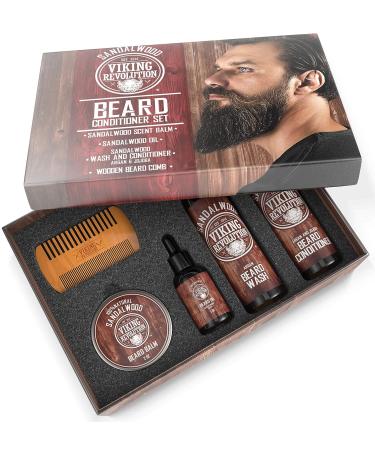 Ultimate Beard Care Conditioner Kit - Beard Grooming Set for Men with Wash, Oil, Balm, Comb - Sandalwood Scent - Buy Online on GoSupps.com
