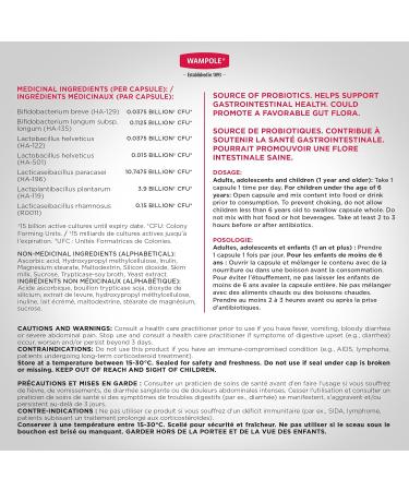 Wampole ProbioMax 15 Billion - 7 Probiotic Strains - Helps Support Gastrointestinal Health 60 Vegetal Capsules - Buy Online on GoSupps.com