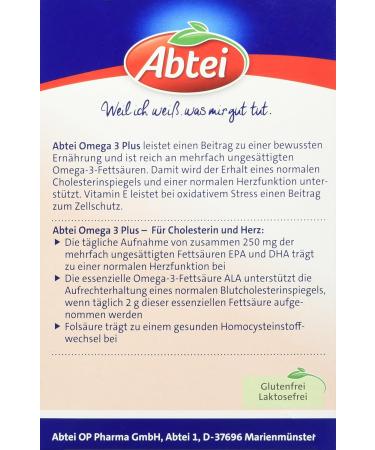 Abbey Omega 3 Plus - Premium Dietary Supplements with Omega-3 Vitamin E & Folic Acid for Heart Health - 60 Capsules - Buy Online on GoSupps.com
