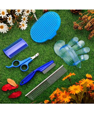 6-Piece Bunny Grooming Kit: Brush, Hair Remover, Shampoo, Bath Brush, Nail Clipper, Comb - Blue | For Bunny, Hamster, Guinea Pig - Buy Online on GoSupps.com
