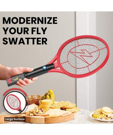 ZAP iT! Rechargeable Bug Zapper Racket 4000V - USB Charging Cable - Large Red - Buy Online on GoSupps.com