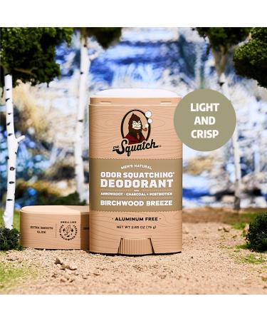 Dr. Squatch Natural Deodorant for Men 3 Pack Birchwood Breeze Odor-Squatching Men's Deodorant Aluminum Free (2.65 oz 3 Pack) - Buy Online on GoSupps.com