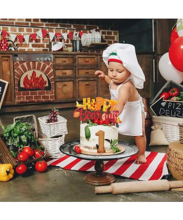 Pizza Theme Birthday Party Cake Topper Red - Buy Online on GoSupps.com