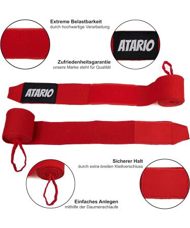 Buy ATARIO Boxing Bandages with Transport Net 3m/4.5m Thumb Loop Wraps for Boxing Kickboxing Muay Thai & MMA Unisex Durable Red Boxing Bands - Buy Online on GoSupps.com