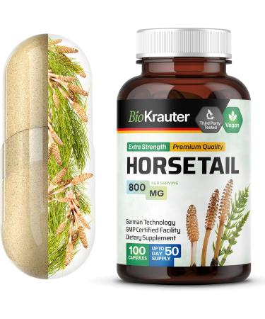 Horsetail Capsules - Hair  Skin & Nails - Organic Dietary Supplement with Wildcrafted Nettle  Green Tea  Ginseng  Ginkgo Biloba - May Promote Immune Function  Antioxidant Support - 100 Caps 100 Count (Pack of 1) - Buy Online on GoSupps.com