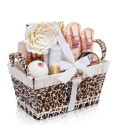 Luxury Spa Basket for Women - Coconut & Vanilla Bath Set with 13-Piece Kit Including Bubble Bath, Lotion, Bath Salts, Body Scrub, Body Spray, and More - Buy Online on GoSupps.com