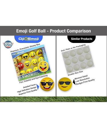 Oji-Emoji Premium Emoji Golf Balls 12-Pack Unique Professional Practice Golf Balls for Golfers Fun Golf Gifts for Men, Women, Dads, and Kids - Buy Online on GoSupps.com