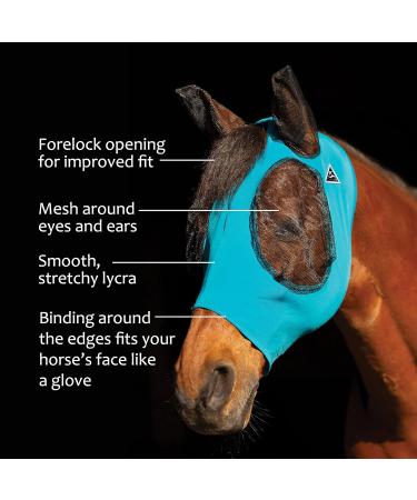 Professional's Choice Comfort-Fit Pony Fly Mask | Maximum Protection & Comfort for Horses | Pacific Blue Pattern - 1 Count - Buy Online on GoSupps.com