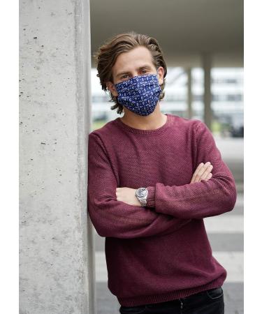 CODELLO Women's Cotton Face Mask | Navy Blue Mouth-Nose Protection for Men | One Size | International Shipping Available - Buy Online on GoSupps.com