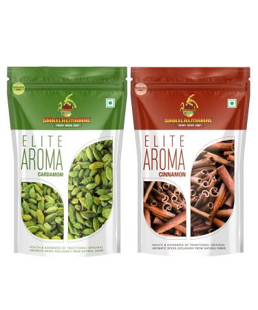 SHRILALMAHAL Elite Aroma Cardamome enti re Boulon 8 mm (100 g) + Cannelle (100 g) Pack Combin Combi 100 g (Pack of 2)