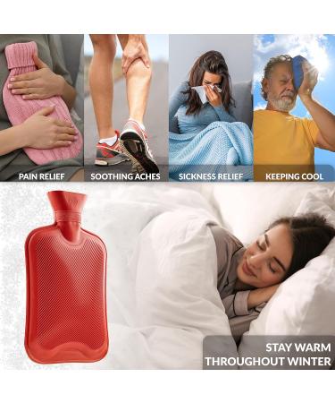Buy Durable Red Heat Bottle Without Cover - 1.8L Natural Rubber Hot Water Bottle for Kids & Adults | 2 & 3 Pack Options Available - Buy Online on GoSupps.com