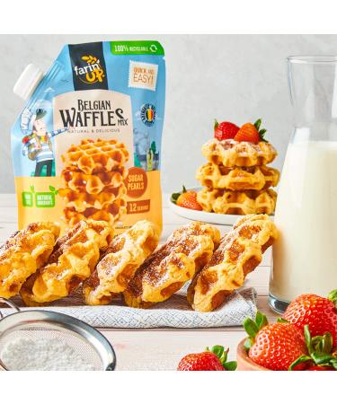Belgian Waffle Mix with Sugar Pearls - 16oz Pack | Resealable & 100% Recyclable - Buy Online on GoSupps.com